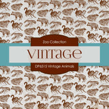 Vintage Animals Digital Paper DP6515 - Digital Paper Shop