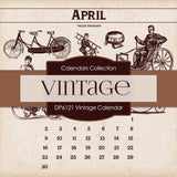 Vintage Calendar Digital Paper DP6121 - Digital Paper Shop