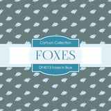 Foxes in Blue Digital Paper DP4013 - Digital Paper Shop