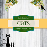 Vintage Cats Digital Paper DP4363D - Digital Paper Shop