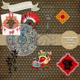 Lunar New Year Digital Paper DP2341 - Digital Paper Shop