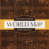 World Map Digital Paper DP6351A - Digital Paper Shop