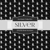 Silver Numbers Digital Paper DP6783 - Digital Paper Shop