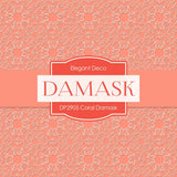 Coral Damask Digital Paper DP2905 - Digital Paper Shop