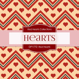 Red Hearts Digital Paper DP1772 - Digital Paper Shop