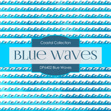 Blue Waves Digital Paper DP6402 - Digital Paper Shop