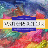 Watercolor Splatter Digital Paper DP6738 - Digital Paper Shop