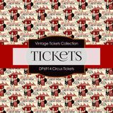 Circus Ticket Digital Paper DP6914 - Digital Paper Shop