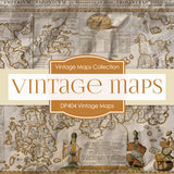 Vintage Maps Digital Paper DP404 - Digital Paper Shop