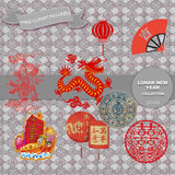 Lunar New Year Digital Paper DP3208 - Digital Paper Shop