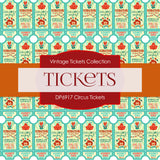 Circus Ticket Digital Paper DP6917 - Digital Paper Shop