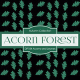 Acorn And Leaves Digital Paper DP184 - Digital Paper Shop