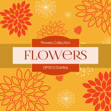 Dahlias Flowers Digital Paper DP3312 - Digital Paper Shop