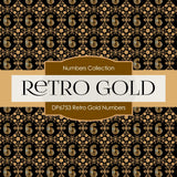 Retro Gold Numbers Digital Paper DP6753 - Digital Paper Shop