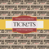 Vintage Ticket Digital Paper DP6930 - Digital Paper Shop