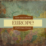 Maps of Europe Digital Paper DP6493 - Digital Paper Shop