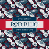Red Blue China Digital Paper DP6947 - Digital Paper Shop