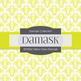Yellow Grey Damask Digital Paper DP4324 - Digital Paper Shop