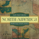 Maps of North America Digital Paper DP6494 - Digital Paper Shop