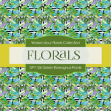 Green Elaeagnus Florals Digital Paper DP7126 - Digital Paper Shop