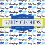 Rainy Clouds Digital Paper DP6721 - Digital Paper Shop