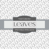 Black White Leaves Digital Paper DP6214B - Digital Paper Shop