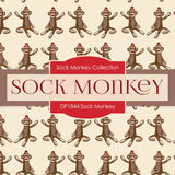 Sock Monkey Digital Paper DP1844 - Digital Paper Shop