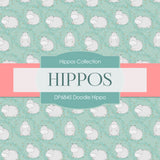 Doodle Hippo Digital Paper DP6845 - Digital Paper Shop