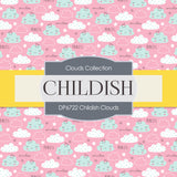 Childish Clouds Digital Paper DP6722 - Digital Paper Shop