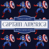 Captain America Digital Paper DP1956 - Digital Paper Shop