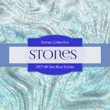 Sea Blue Stones Digital Paper DP7149 - Digital Paper Shop