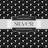 Silver Numbers Digital Paper DP6783 - Digital Paper Shop