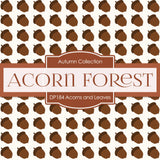 Acorn And Leaves Digital Paper DP184 - Digital Paper Shop