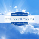 Teal Bokeh Clouds Digital Paper DP1074 - Digital Paper Shop