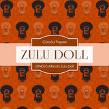 African Zulu Doll Digital Paper DP4010 - Digital Paper Shop