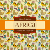 African Village Digital Paper DP6674 - Digital Paper Shop