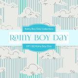 Rainy Boy Day Digital Paper DP1182 - Digital Paper Shop
