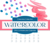 Watercolor Calendar Digital Paper DP6116 - Digital Paper Shop