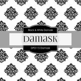 Black & White Damask Digital Paper DP2115 - Digital Paper Shop