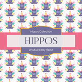B-day Hippo Digital Paper DP6836 - Digital Paper Shop