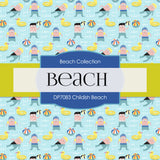 Childish Beach Digital Paper DP7083 - Digital Paper Shop