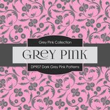 Dark Grey Pink Patterns Digital Paper DP907 - Digital Paper Shop - 3