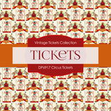 Circus Ticket Digital Paper DP6917 - Digital Paper Shop