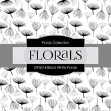 Black White Florals Digital Paper DP6014 - Digital Paper Shop - 4
