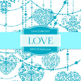 Teal Love Digital Paper DP4172 - Digital Paper Shop