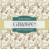 Vintage Giraffe Digital Paper DP6821 - Digital Paper Shop