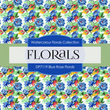 Blue Rose Florals Digital Paper DP7119 - Digital Paper Shop