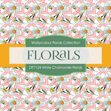 White Chamomile Florals Digital Paper DP7124 - Digital Paper Shop