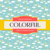 Colorful Clouds Digital Paper DP6713 - Digital Paper Shop
