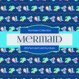 Mermaid Numbers Digital Paper DP6764 - Digital Paper Shop